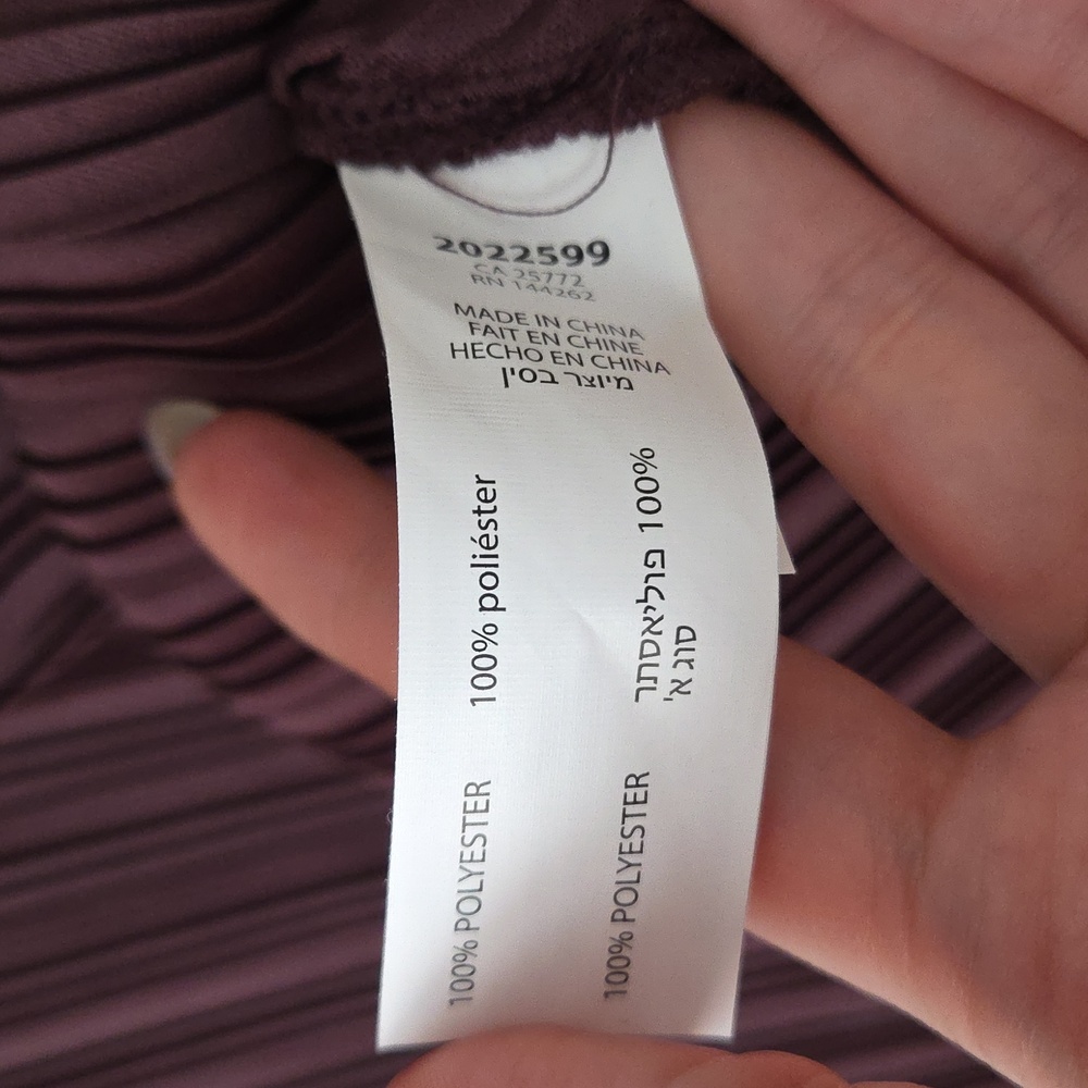 NWT DEX Plissé Plum V-Neck Dress, Size M - Picture 8 of 9
